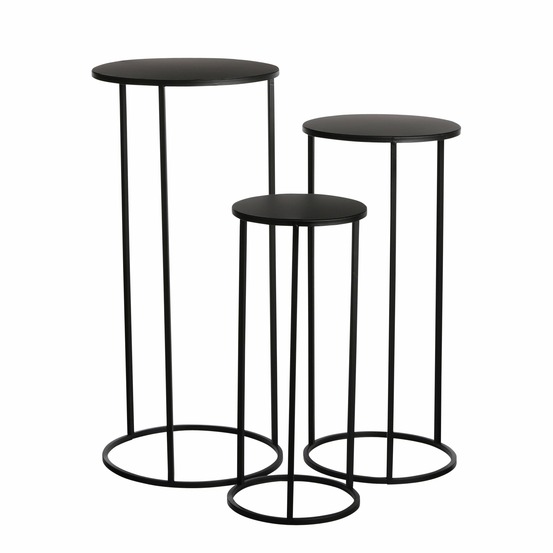 Mica decorations quinty lot de 3 table d'appoints - h70 x ø32 cm