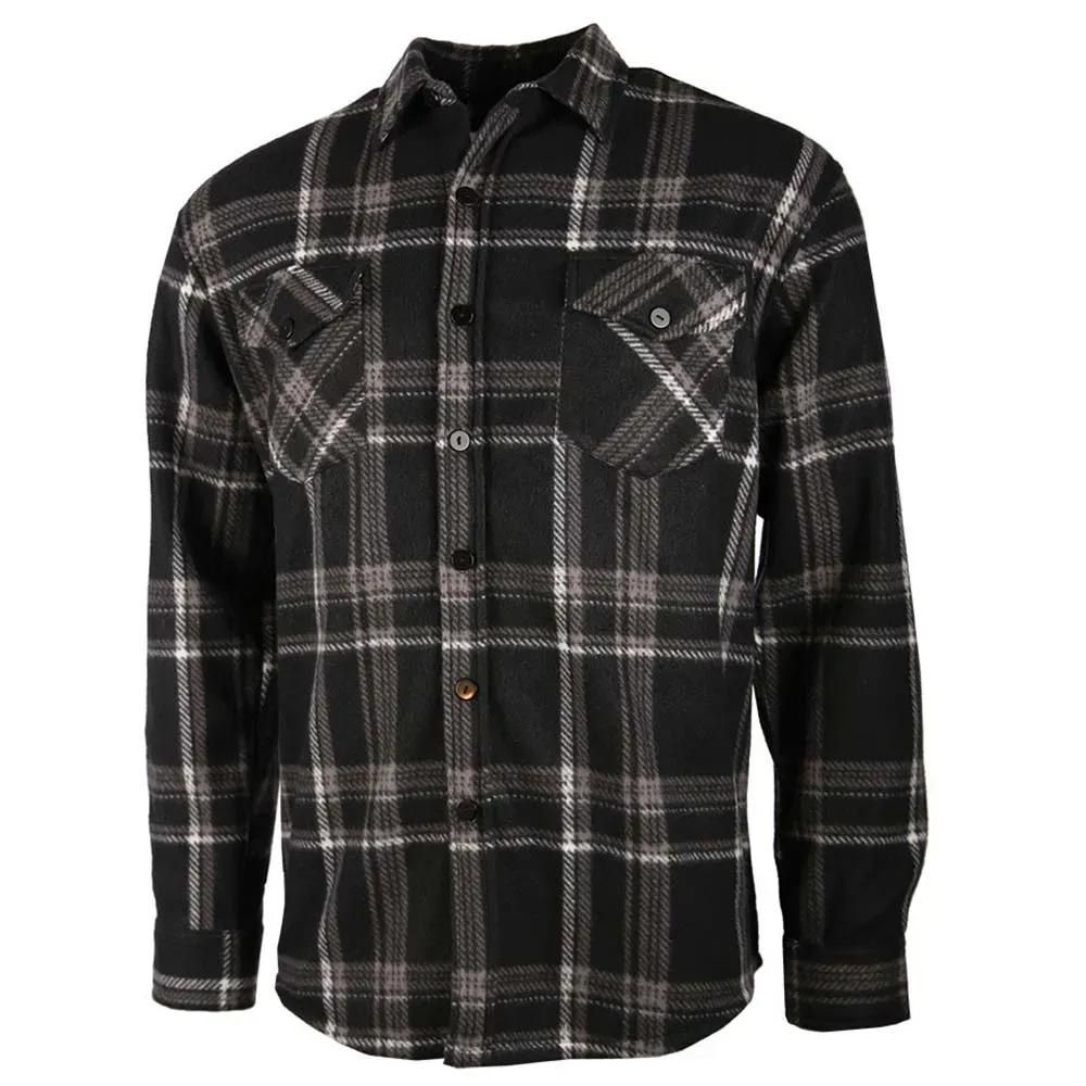 Chemise chaude homme à carreaux polyester grise m à 3xl