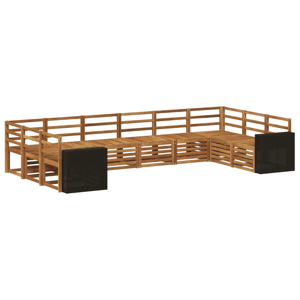 Ensemble de canapé d'angle 10 pcs naturel bois d'acacia massif