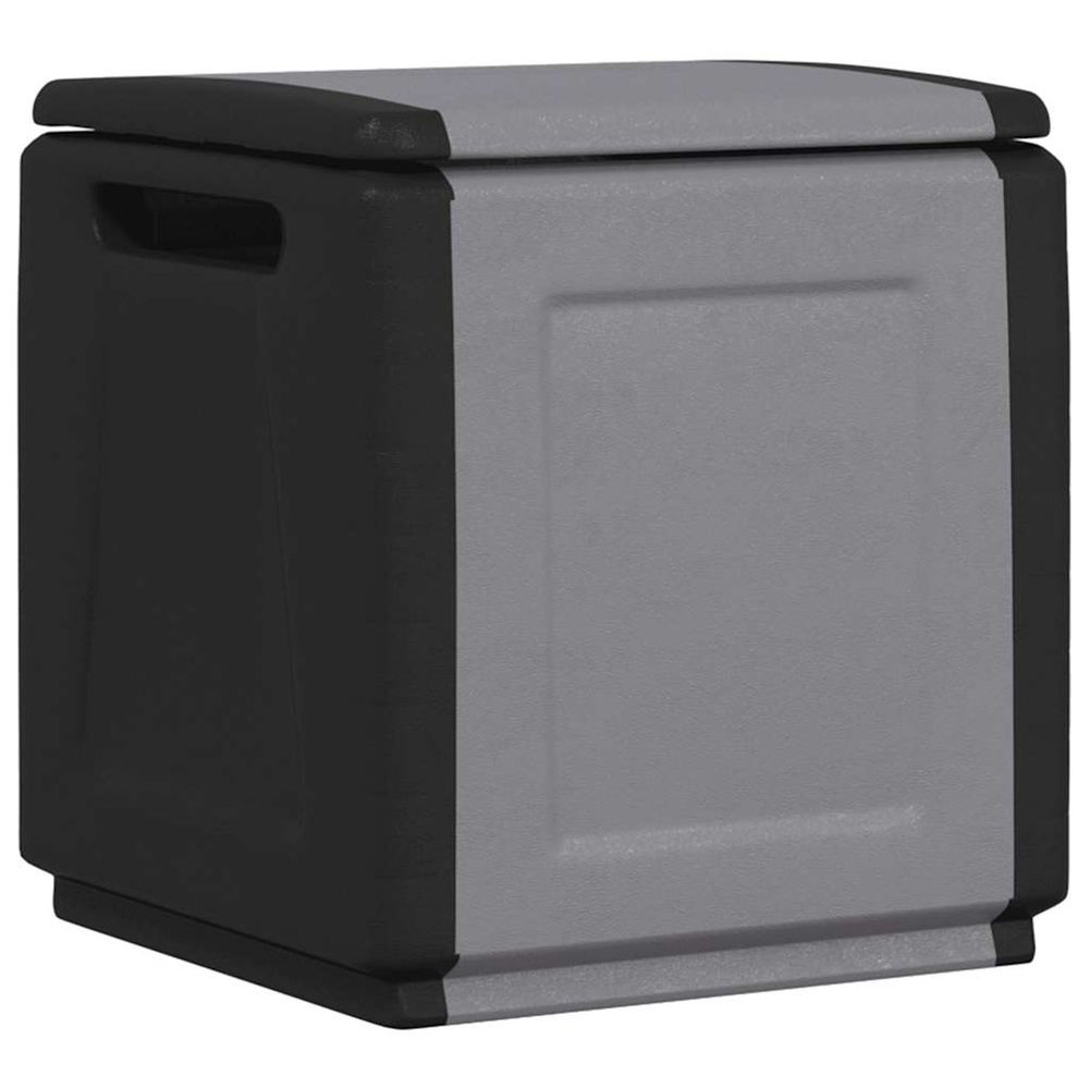 Boîte de rangement de jardin 54x53x57 cm 130 l gris foncé noir