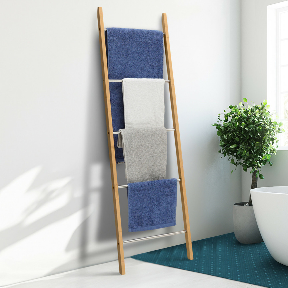 Porte-serviettes échelle 5 niveaux rita en bambou