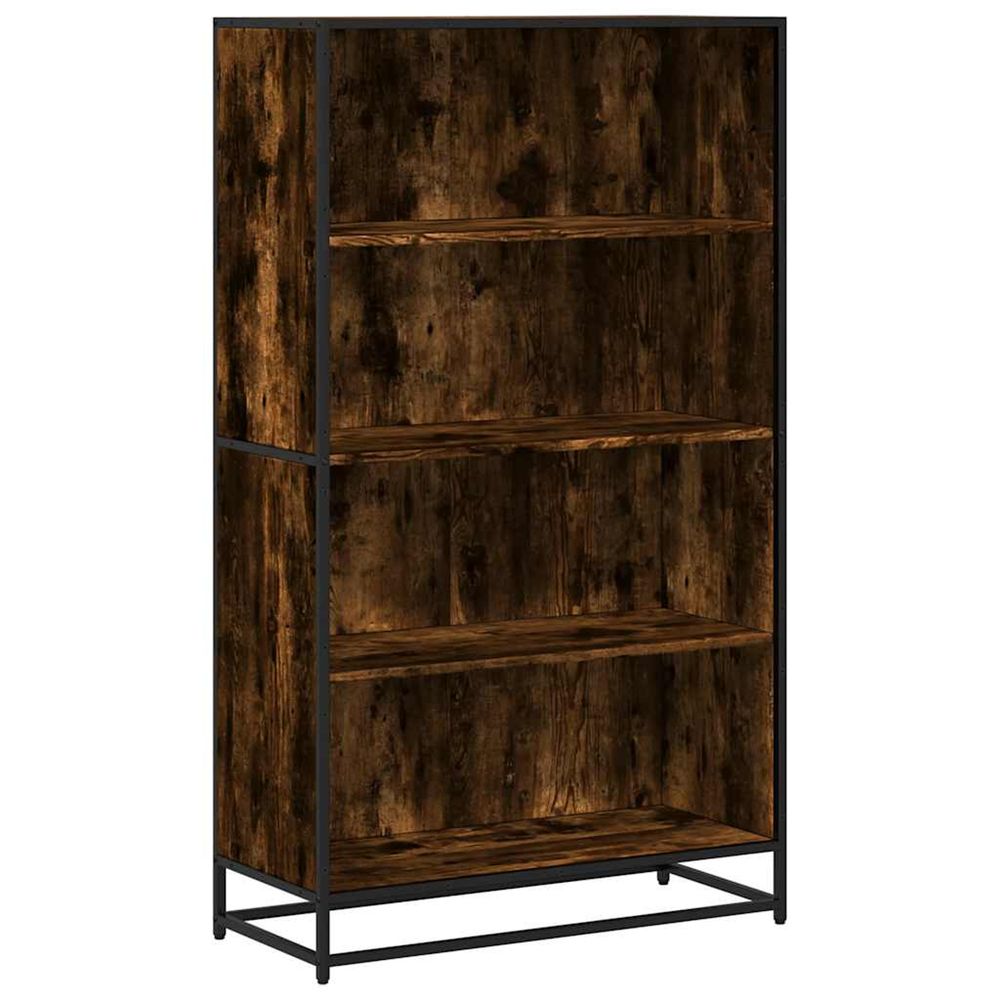 Bibliothèque chêne fumé 80,5x35x139 cm bois d'ingénierie