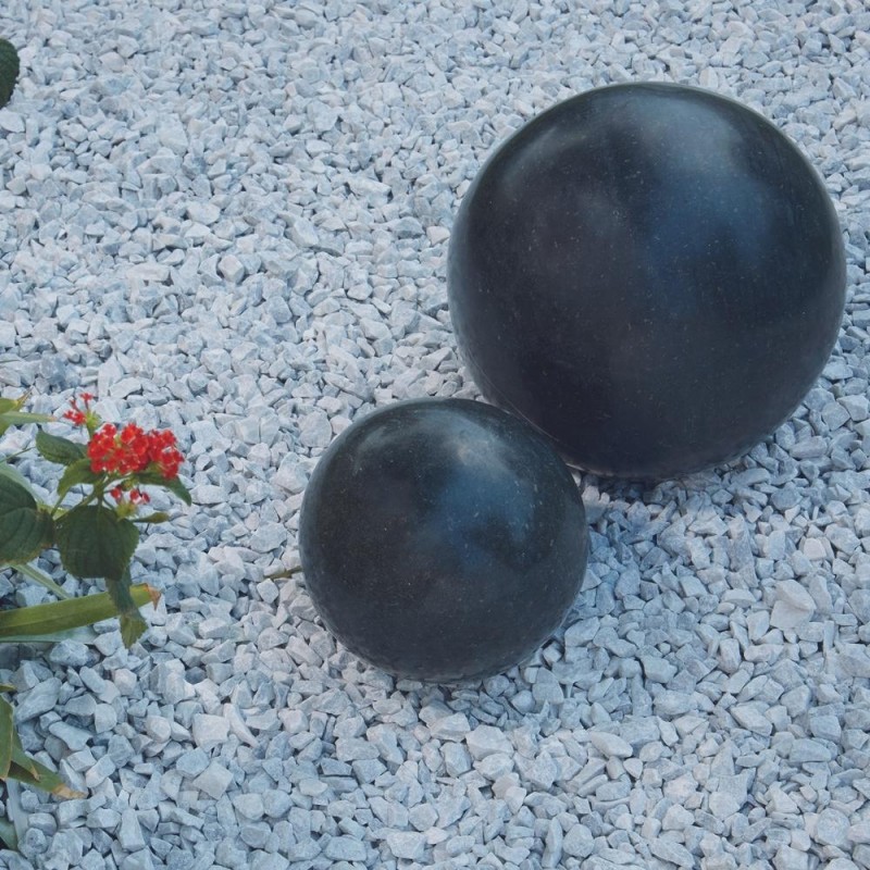 Boule déco jardin granit (grand format) - noir 30 cm