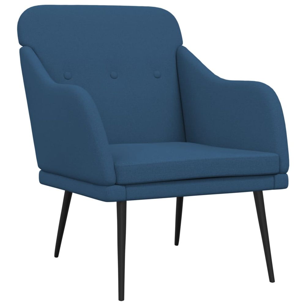 Fauteuil bleu 63x76x80 cm tissu