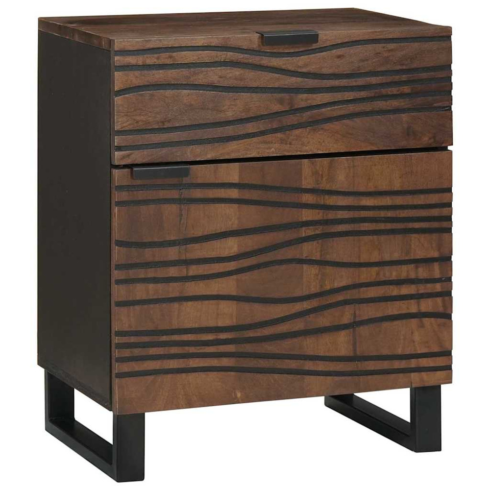 Cabinet de chevet noyer 50 x 33 x 60 cm bois d'acacia massif