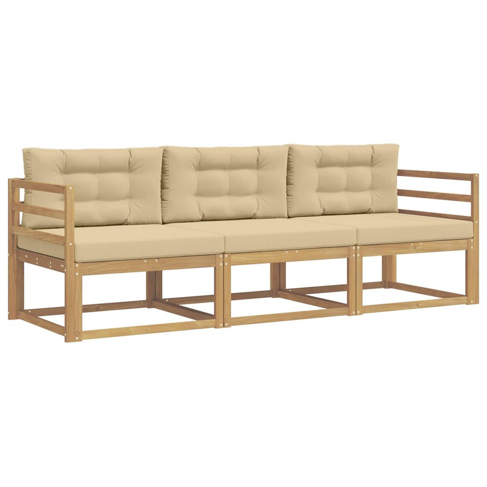 Ensemble de canapés d'extérieur 3 pc blanc et beige polyester