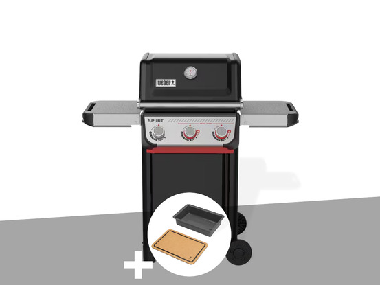 Barbecue à gaz spirit e-325 + bac et planche à découper works