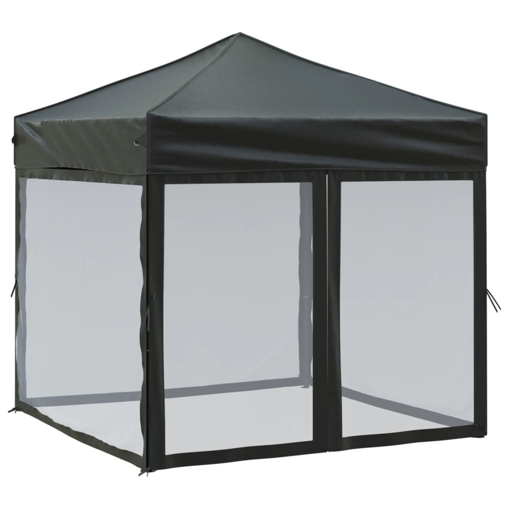 Tente de réception pliable avec parois noir 2x2 m