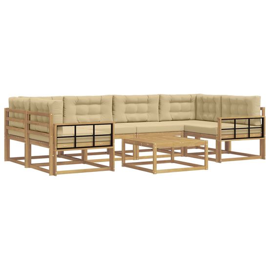 Ensemble de canapés d'extérieur 5 pc blanc et beige