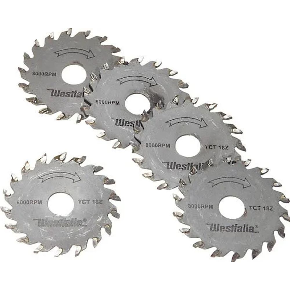 Set de lames de scie 5 pièces, carbure, 18 dents