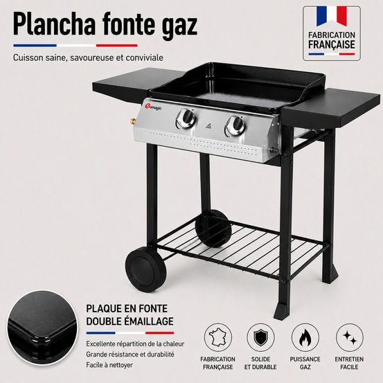 Plancha à gaz 2 feux 5,3kw pampluna