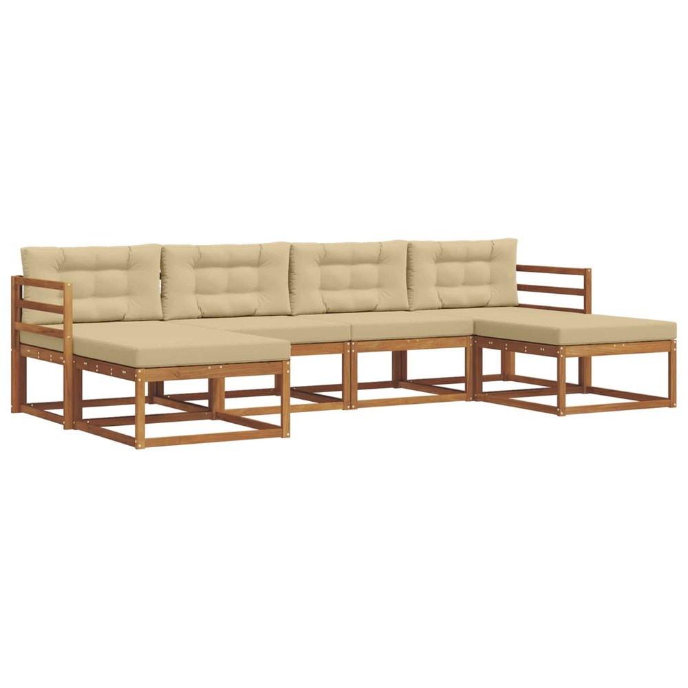 Ensemble de canapés d'extérieur 6 pcs naturel et beige