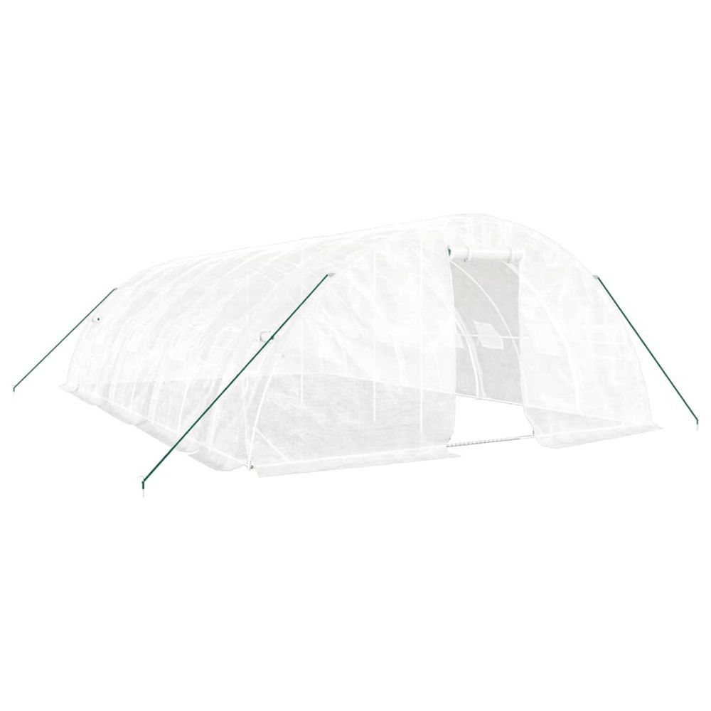 Serre avec cadre en acier blanc 40 m² 8x5x2,3 m