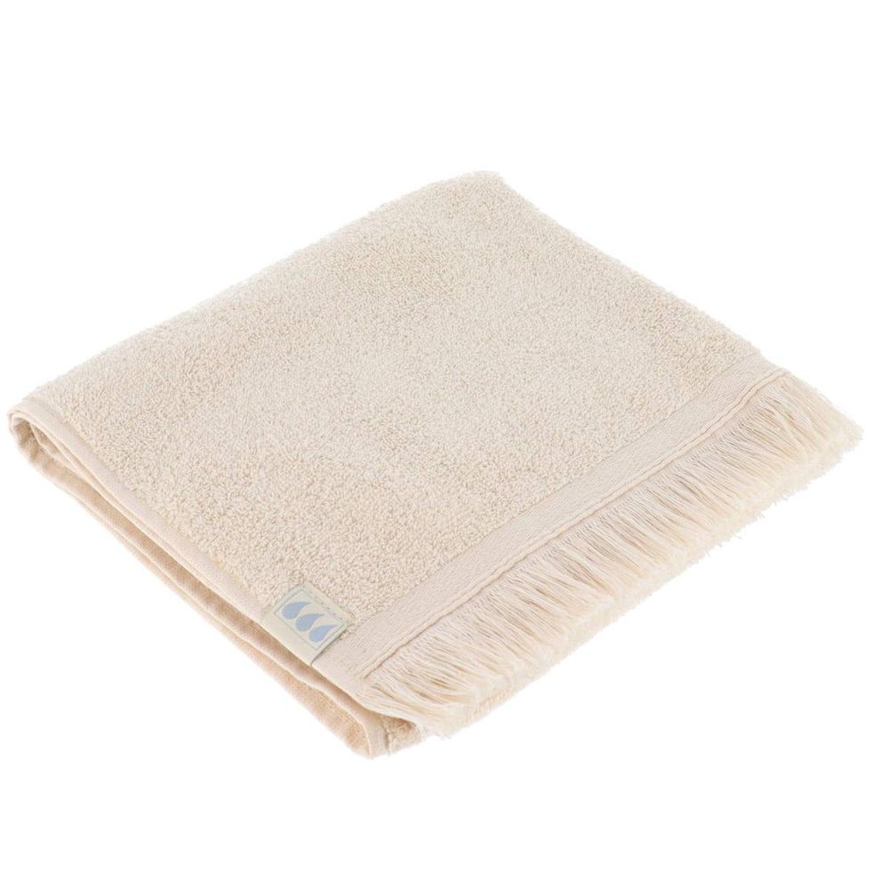 Serviette de toilette 50x90 cm 100% coton finition frange - naturel
