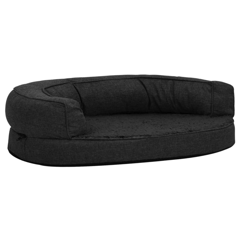 Matelas de lit ergonomique de chien 90x64 cm polaire noir
