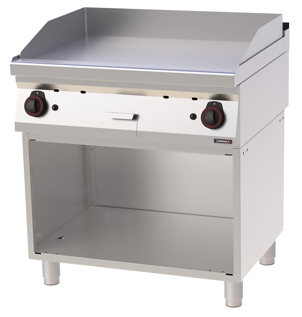 Plaque à snacker chrome lisse avec soubassement gaz 80 - casselin