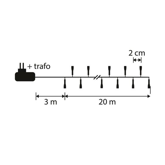 Luca smart lighting guirlandes lumineuse snake light 1000 led -l2000cm