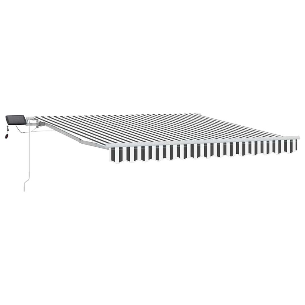 Auvent manuel rétractable avec led anthracite blanc 300x250 cm