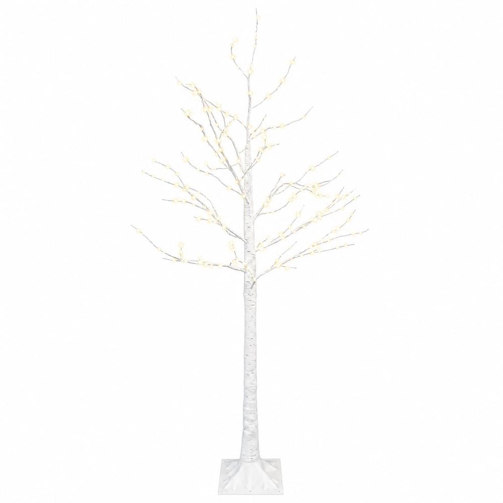 Arbre de noël en bouleau blanc 22 x 22 x 150 cm plastique