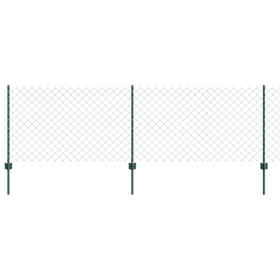 Clôture en chaîne extérieure avec poteau 10 x 0,8 m vert maille
