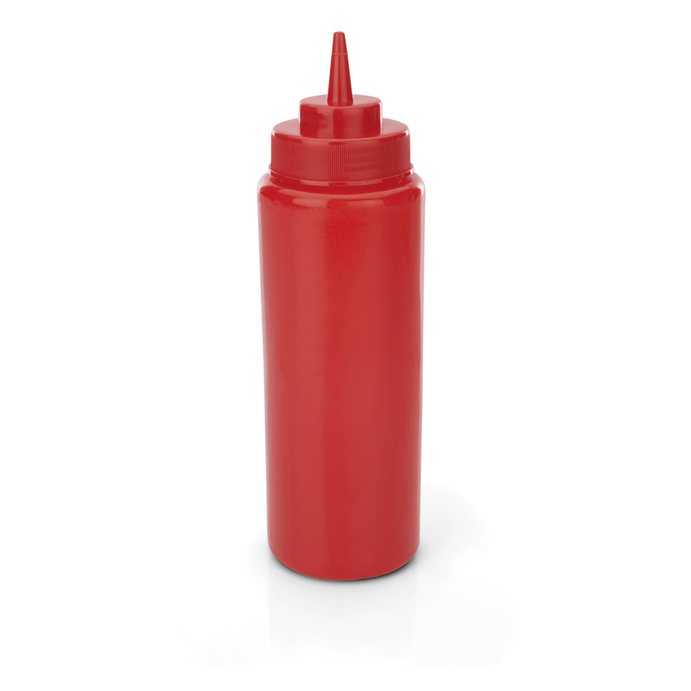 Distributeur à sauce en polyéthylène rouge h 260 mm ø 80 mm - lot de 6 - was germany