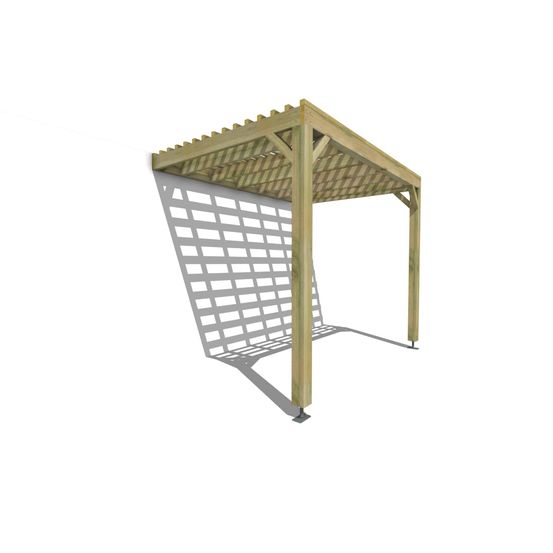 Pergola bois • 3m x 2m • adossée • sens profondeur • lattage bois • livraison comprise