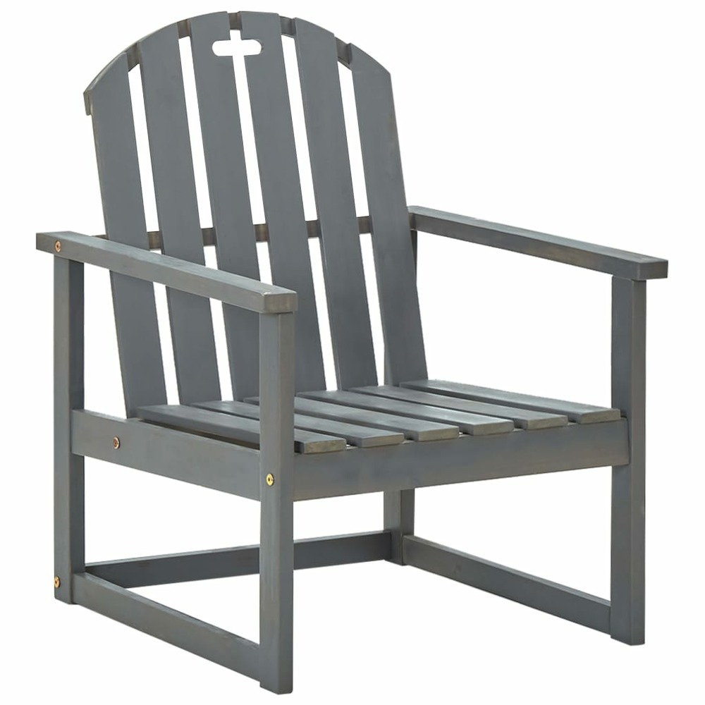 Chaises de jardin lot de 2 gris bois d'acacia solide