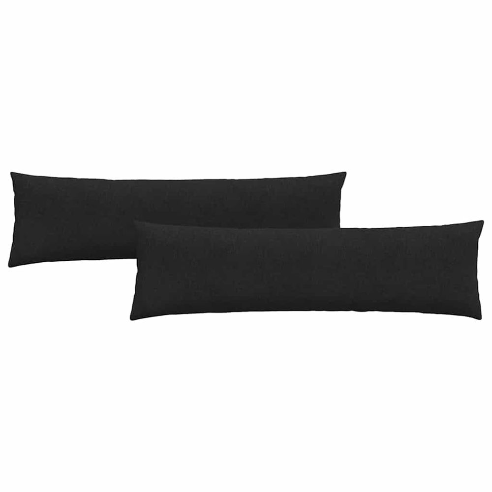 Coussins de canapé 2 pc tissu noir 145 x 40 cm
