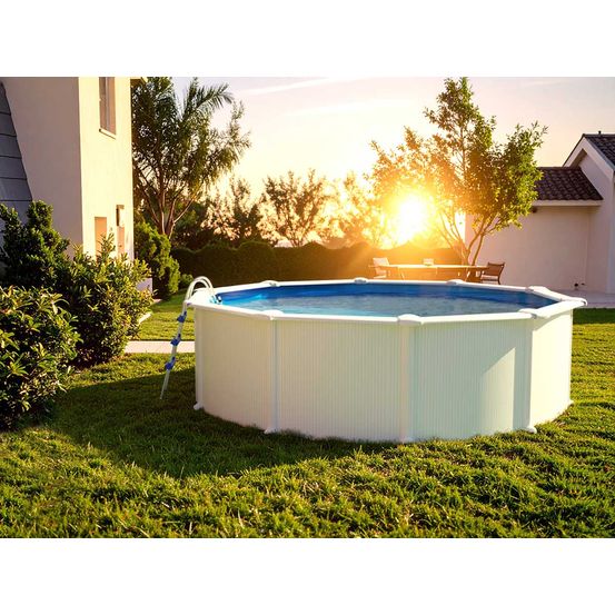 Piscine acier blanc fidji ronde 4,80 x 1,22 m