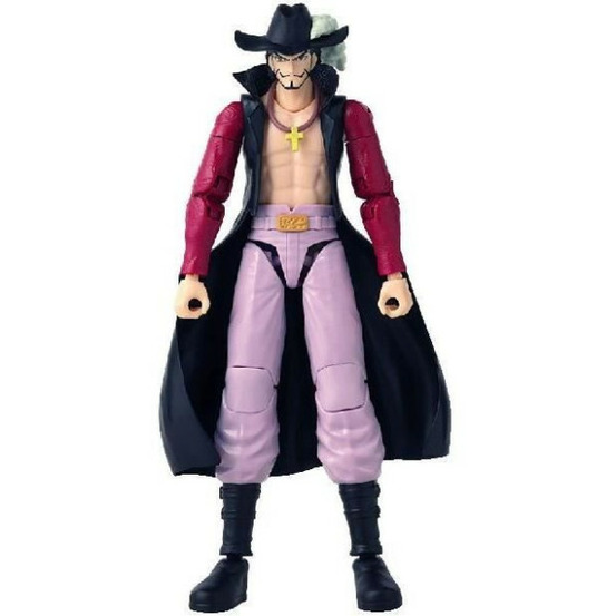 Figurine anime heroes articulée - bandai - one piece - dracule mihawk oeil de faucon - 17 cm