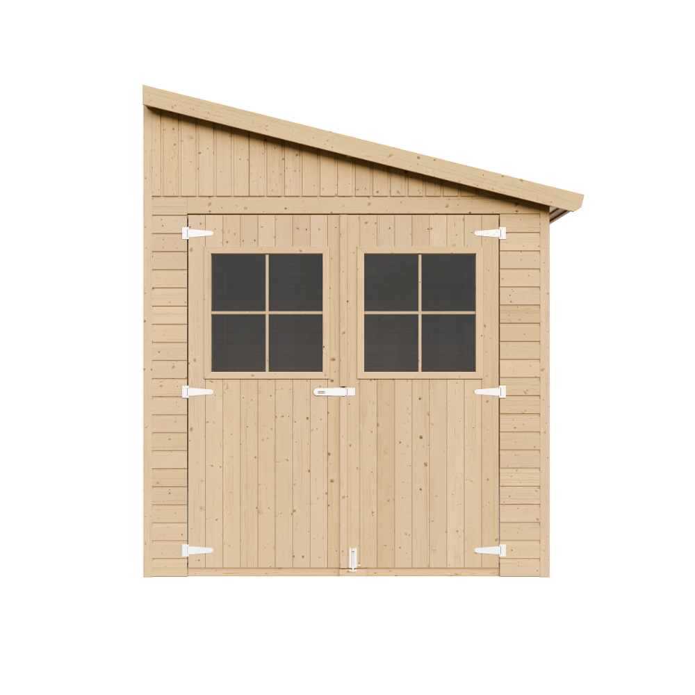 Abri de jardin en bois 6 m² - h245 x 318 x 218 cm - construction de panneaux en bois naturel - m339a