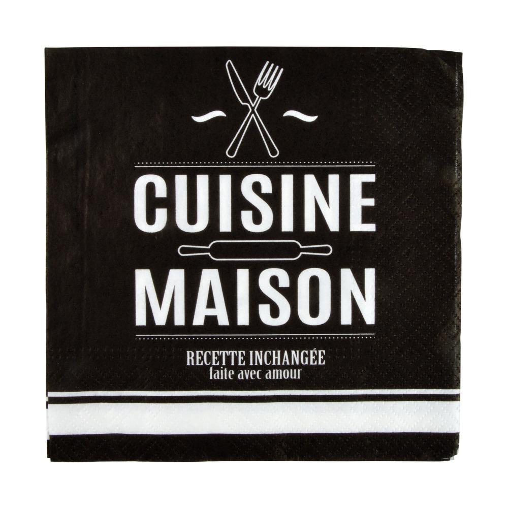 Lot de 20 serviettes en papier ma cuisine