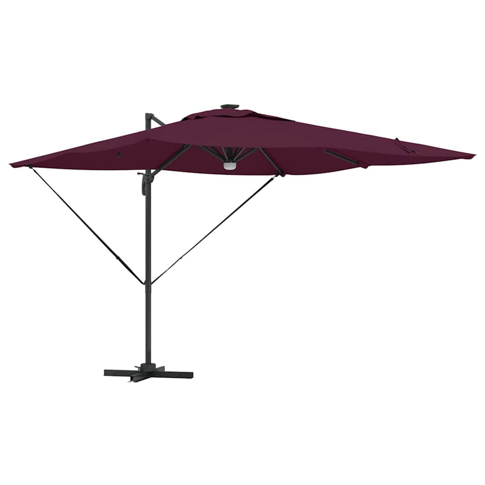 Parasol roma rouge 286 x 284 x 270 cm aluminium et polyester