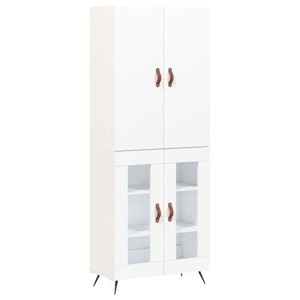 Buffet bahut commode armoire meuble de rangement organisateur cuisine salle de séjour salon haut 69,5 x 34 x 180 cm bois d'in
