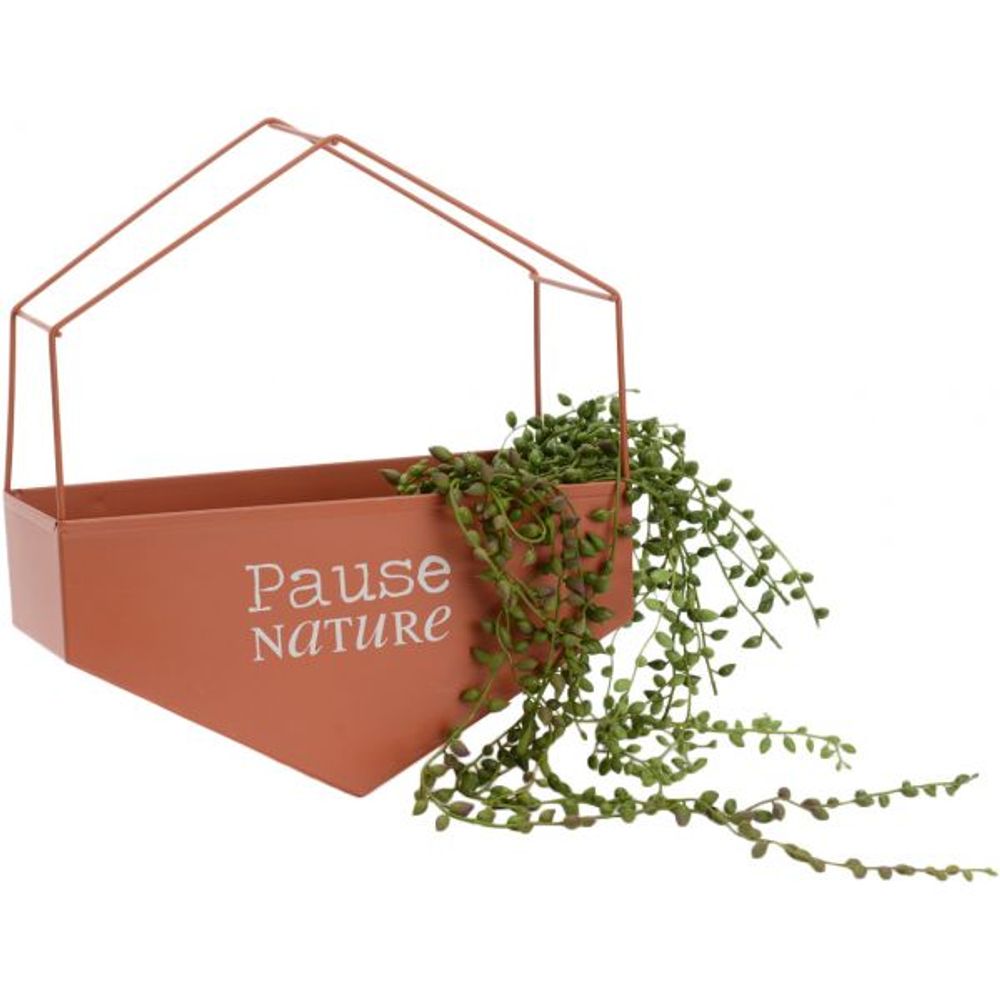 Cache-pot en métal hexagonal pause nature