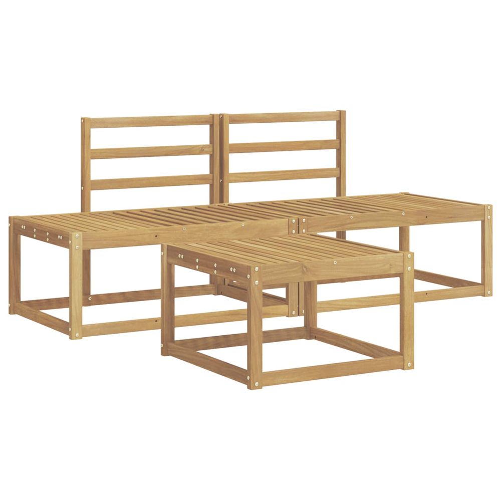Ensemble de canapés d'extérieur 3 pc blanc bois d'acacia massif