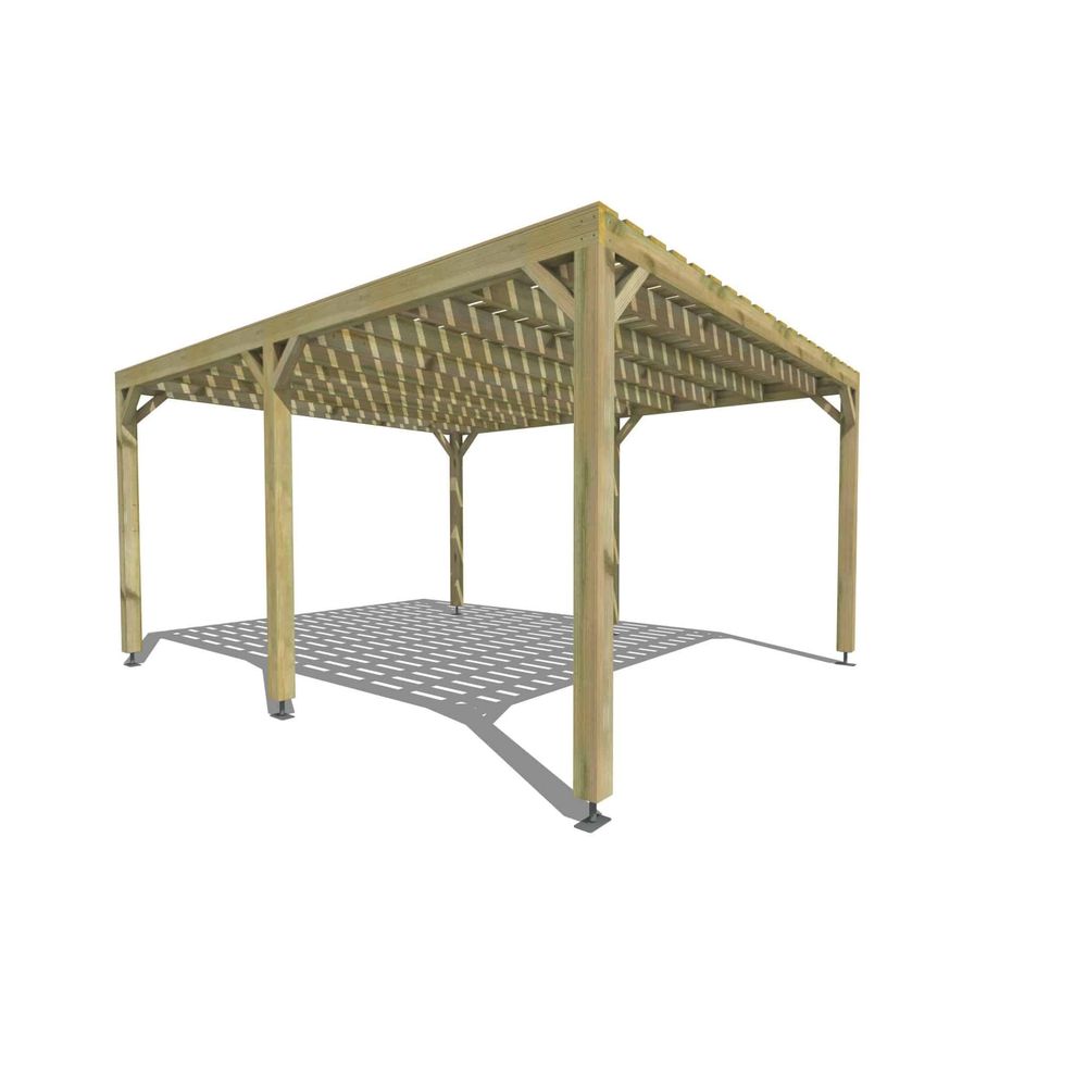 Pergola bois • 4m x 5m • indépendante • sens largeur • platelage bois • livraison comprise