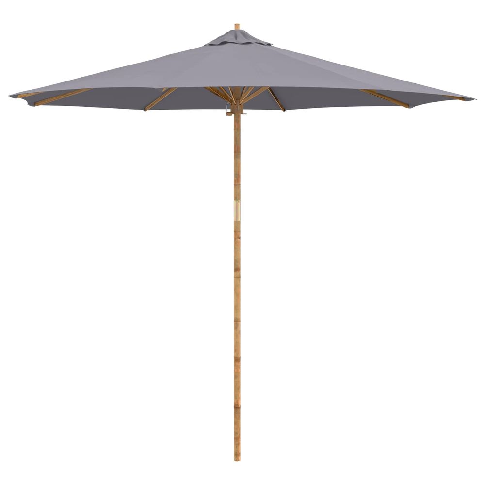 Parasol de jardin rond ø 270 x 260 cm bambou gris foncé