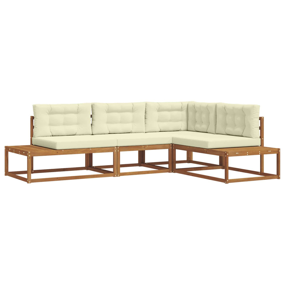 Ensemble de canapés d'extérieur 4 pièce naturel et crème