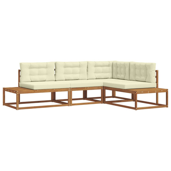 Ensemble de canapés d'extérieur 4 pièce naturel et crème
