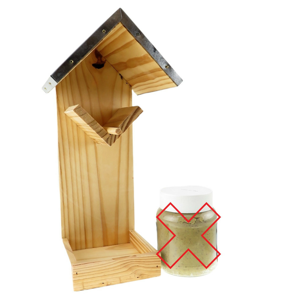 Mangeoire pour pot de beurre d'arachides, h 31 cm, pour oiseaux