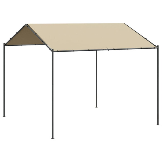 Tente à auvent beige 4x4 m acier et tissu