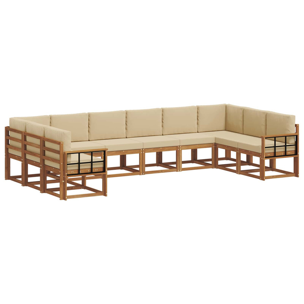 Ensemble de canapés d'extérieur 10 pcs naturel et beige