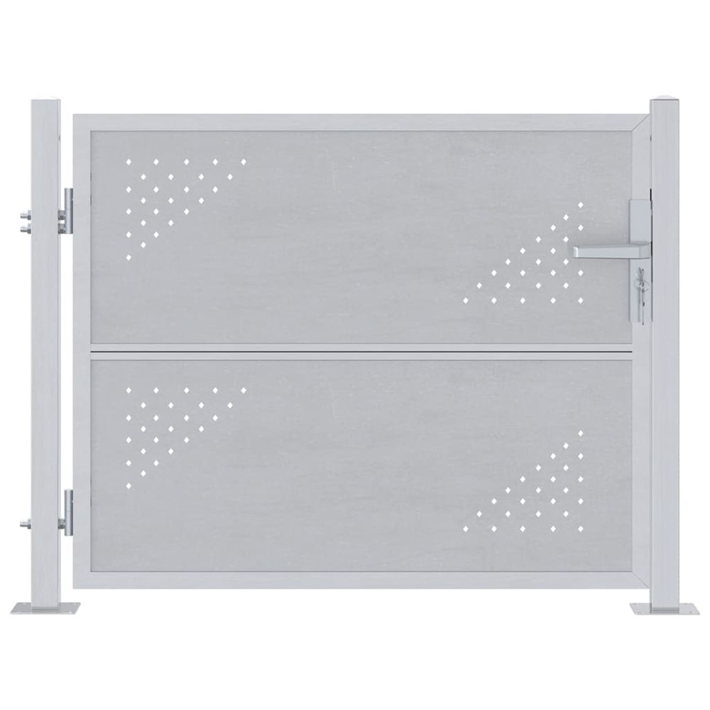 Porte de jardin argenté 85 x 70 cm acier inoxydable