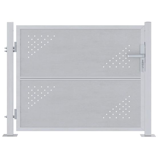 Porte de jardin argenté 85 x 70 cm acier inoxydable