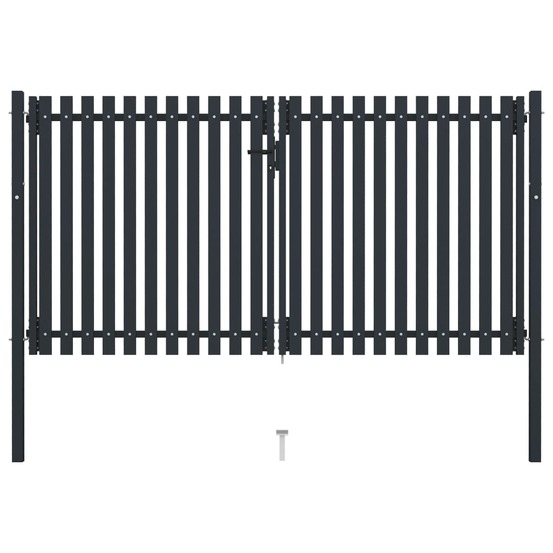Portail double en acier 300 x 175 cm anthracite