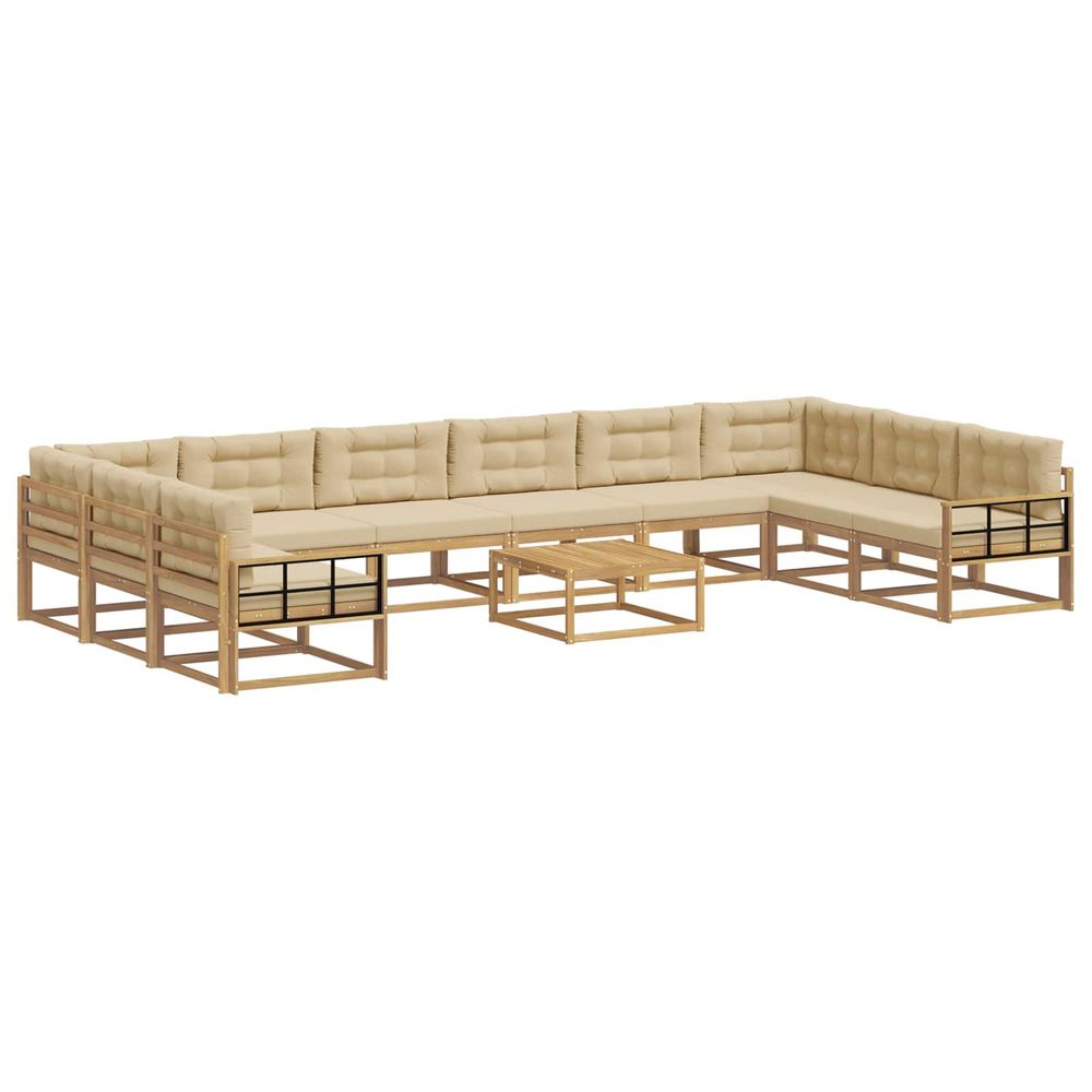 Ensemble de canapés d'extérieur 11 pc blanc et beige