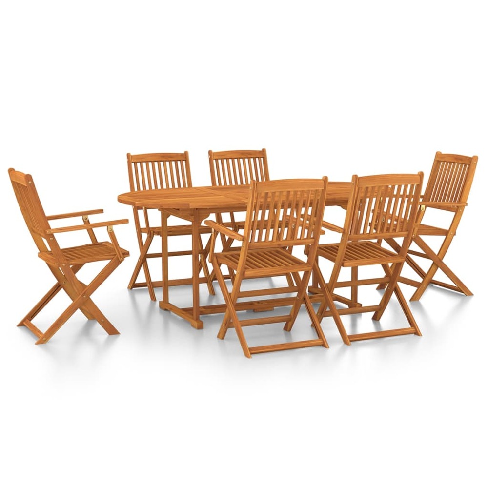 Ensemble à manger de jardin 7 pcs bois massif d'acacia
