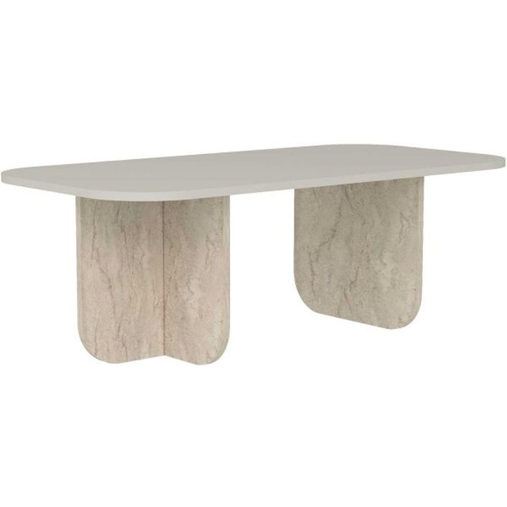 Table basse en aggloméré becaj effet pierre et travertine