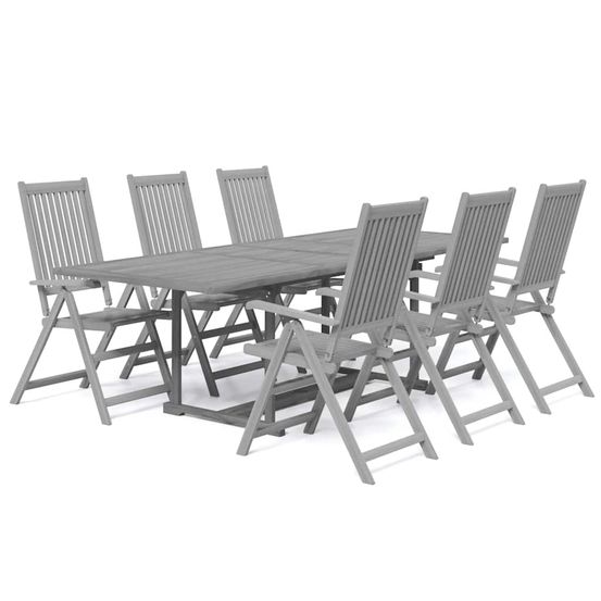 Ensemble à manger de jardin 7 pcs bois d'acacia solide